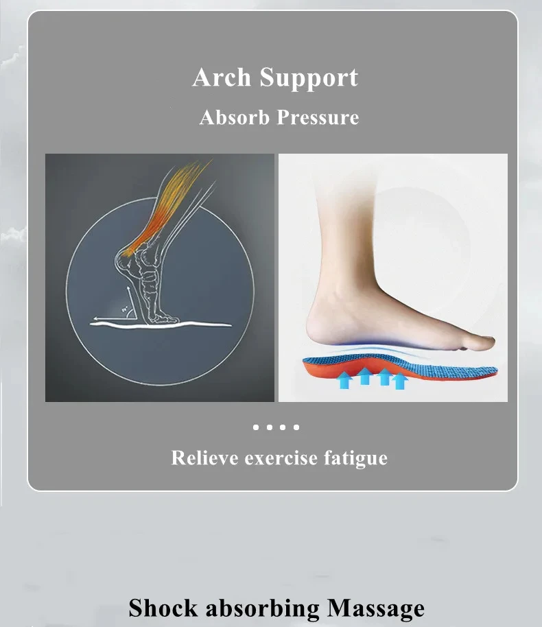 Shock-Absorbing Sports Insoles Men's and Women's Arch Support Insole Breathable Comfort Shoe Pads 2Pcs/4Pcs