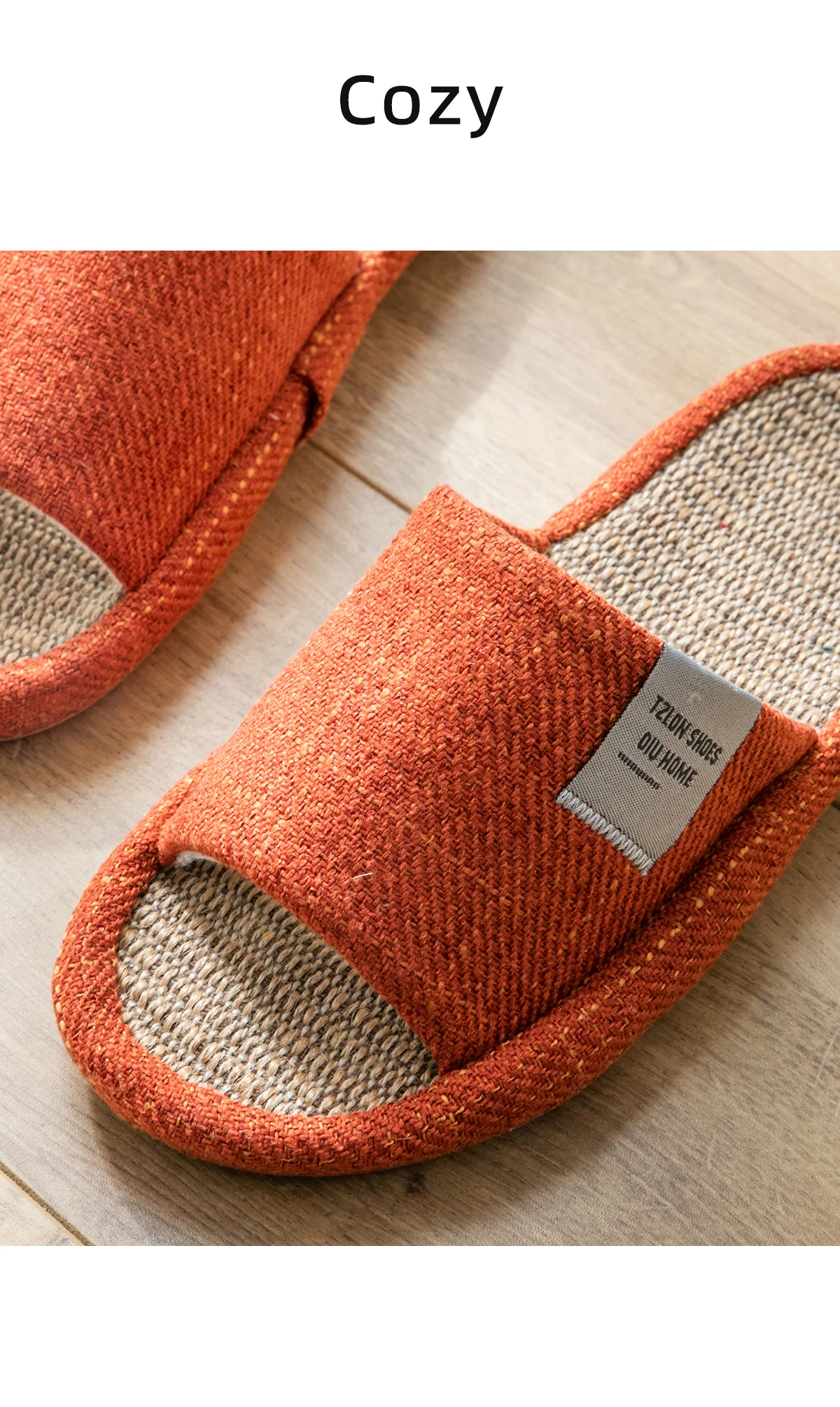 TZLDN Summer Women Home Slippers Linen Summer Lightweight Flat Sandals Breathable Comfortable Non-Slip Slides Indoor Men Slipper
