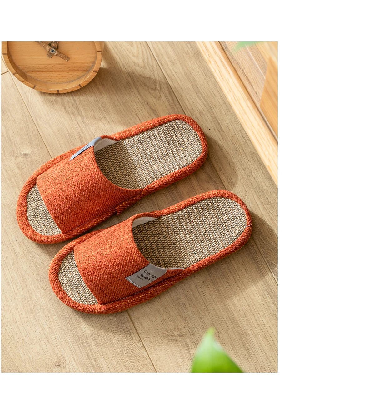 TZLDN Summer Women Home Slippers Linen Summer Lightweight Flat Sandals Breathable Comfortable Non-Slip Slides Indoor Men Slipper