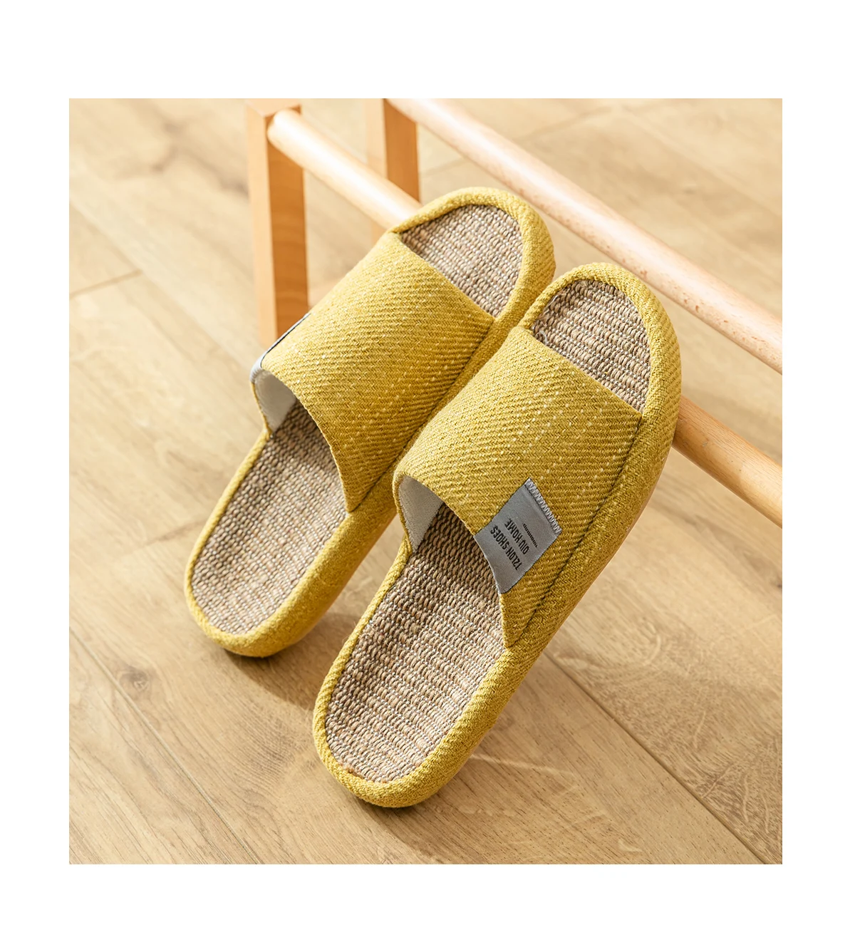 TZLDN Summer Women Home Slippers Linen Summer Lightweight Flat Sandals Breathable Comfortable Non-Slip Slides Indoor Men Slipper