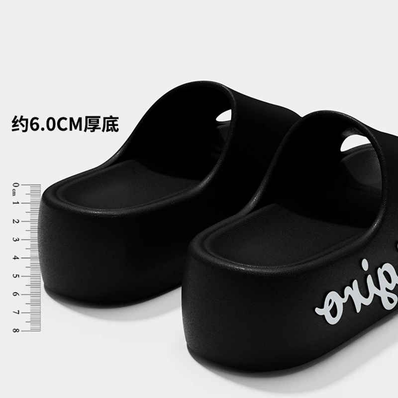 Letter Printing Thick Bottom Slippers Women Summer Fashion Chunky Platform Sandals Woman 2026 Anti Slip Beach Outdoor Sandles