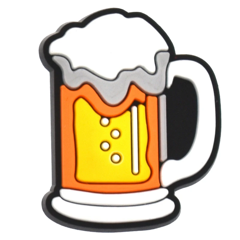Beer Shoe Charms for Crocs Accessories 1pcs PVC Men Badge Women Sandals Buckle Kids Pins Shoes Decoration Jeans X-mas Gift