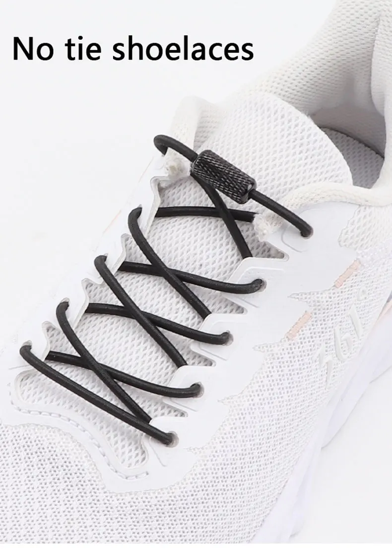Rubber Elastic Laces No Tie Shoe Laces Shoes Round Shoelaces for Sneakers Without Ties Kids Adult Quick Shoe Lace Rubber Bands