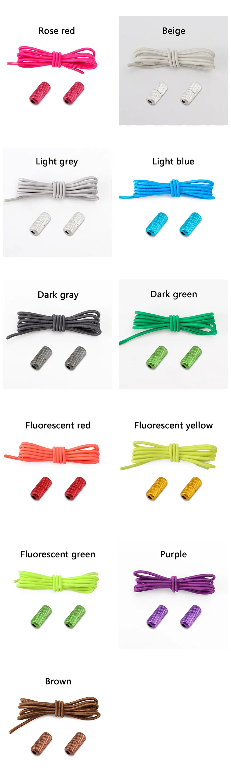 Rubber Elastic Laces No Tie Shoe Laces Shoes Round Shoelaces for Sneakers Without Ties Kids Adult Quick Shoe Lace Rubber Bands