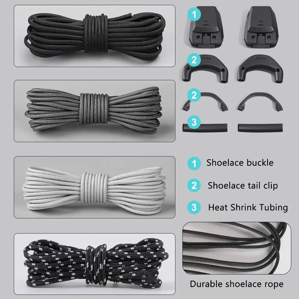 1Pair Fashion Without Ties Quick Lace Kit Round Tennis Creative Lazy Shoe Laces No Tie Shoelaces for Salomon Shoe Accessories