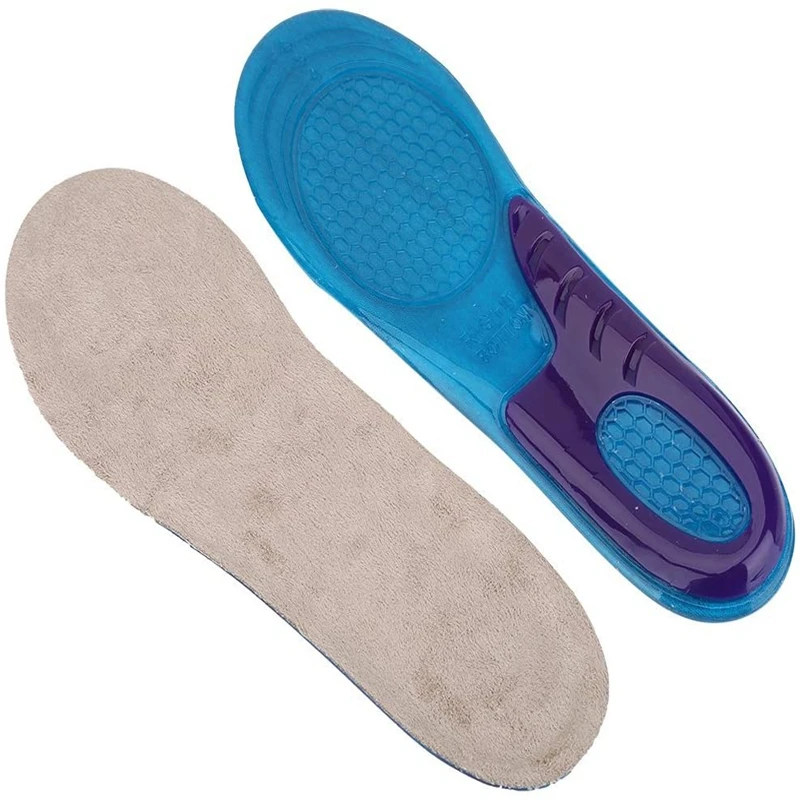 1Pair Gel Shoe Insoles Men Woman Soft Non Slip Silicone Insole Comfort Shock-absorbing Shoe Sole Plantillas De Gel De Silicona