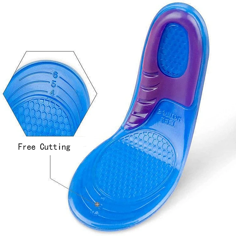 1Pair Gel Shoe Insoles Men Woman Soft Non Slip Silicone Insole Comfort Shock-absorbing Shoe Sole Plantillas De Gel De Silicona