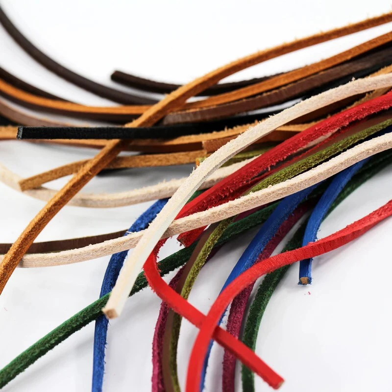 1Pair Cowhide Leather Shoelaces Boots Shoelace 60/80/100/120/140/160cm Loafers Boats Laces Shoe accessories
