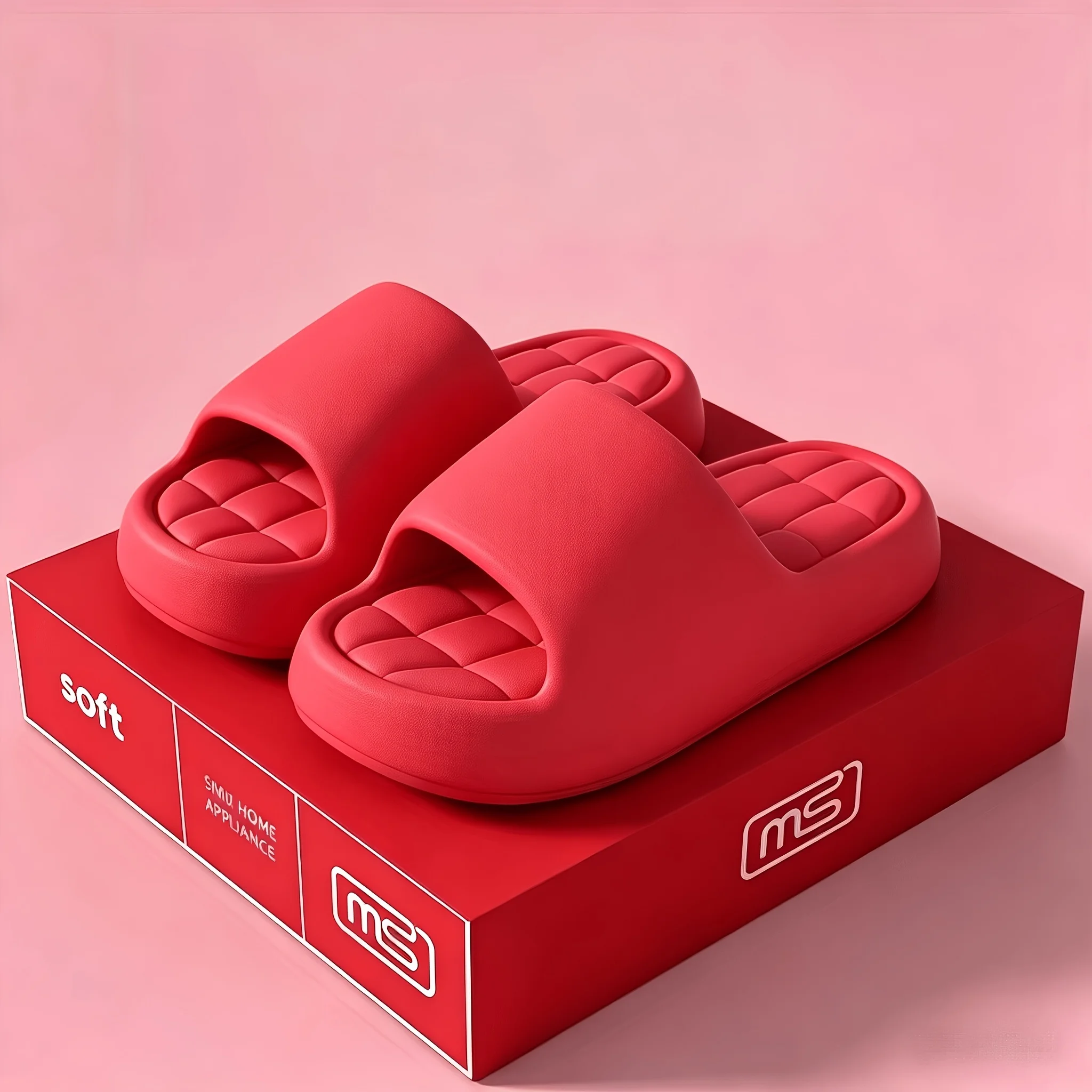 Women Cloud Thick Platform EVA Slide Slippers Grid Cushion Insole Soft Non Slip Indoor Outdoor Sandals