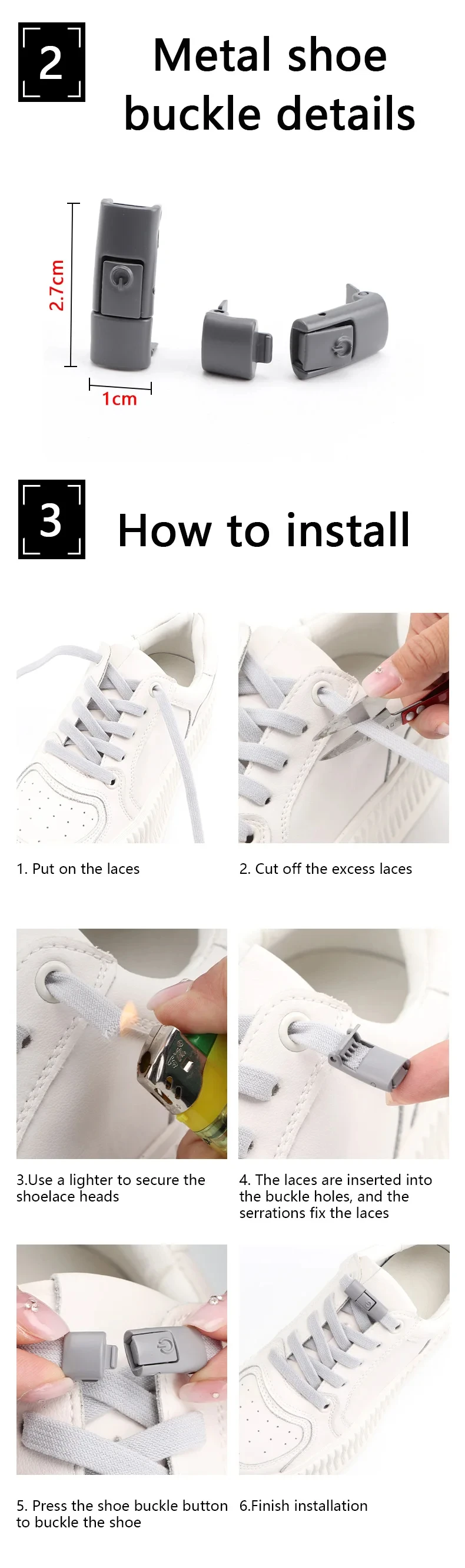 10Pcs Colorful Metal Shoelace Clip Press Buckle Shoelaces Press Lock Shoes Accessories AF1 Sneakers Kits Metal Laces Buckle