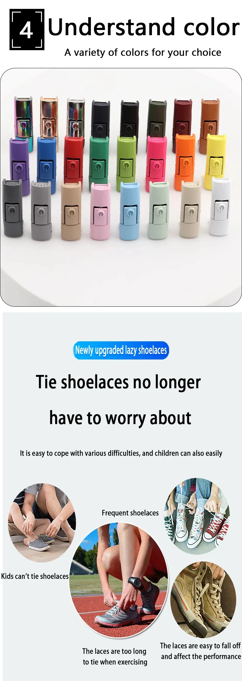 10Pcs Colorful Metal Shoelace Clip Press Buckle Shoelaces Press Lock Shoes Accessories AF1 Sneakers Kits Metal Laces Buckle