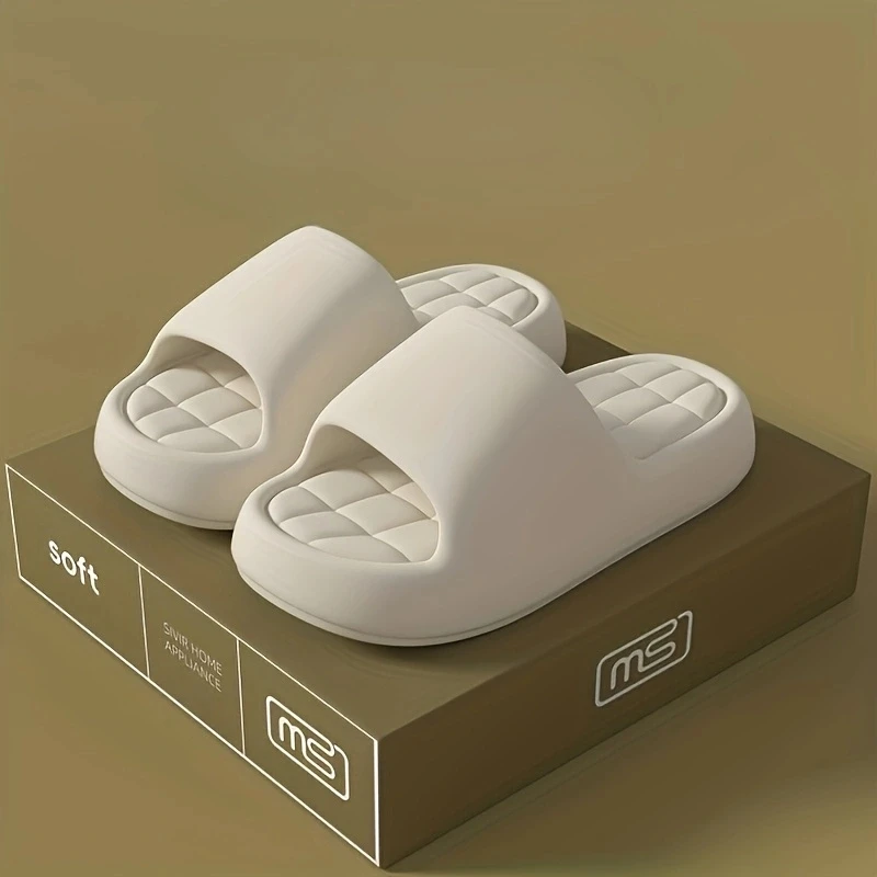 Men Cloud Slippers EVA Thick Platform Slides Soft Pillow Feel Non Slip Indoor Home Sandals Summer Outdoor Beach Shower Slides