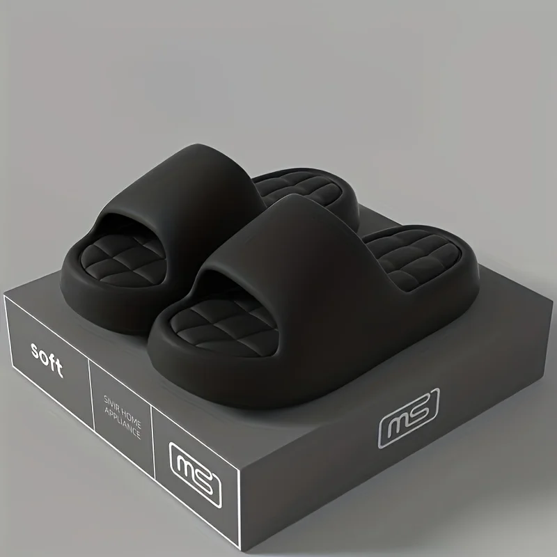 Men Cloud Slippers EVA Thick Platform Slides Soft Pillow Feel Non Slip Indoor Home Sandals Summer Outdoor Beach Shower Slides