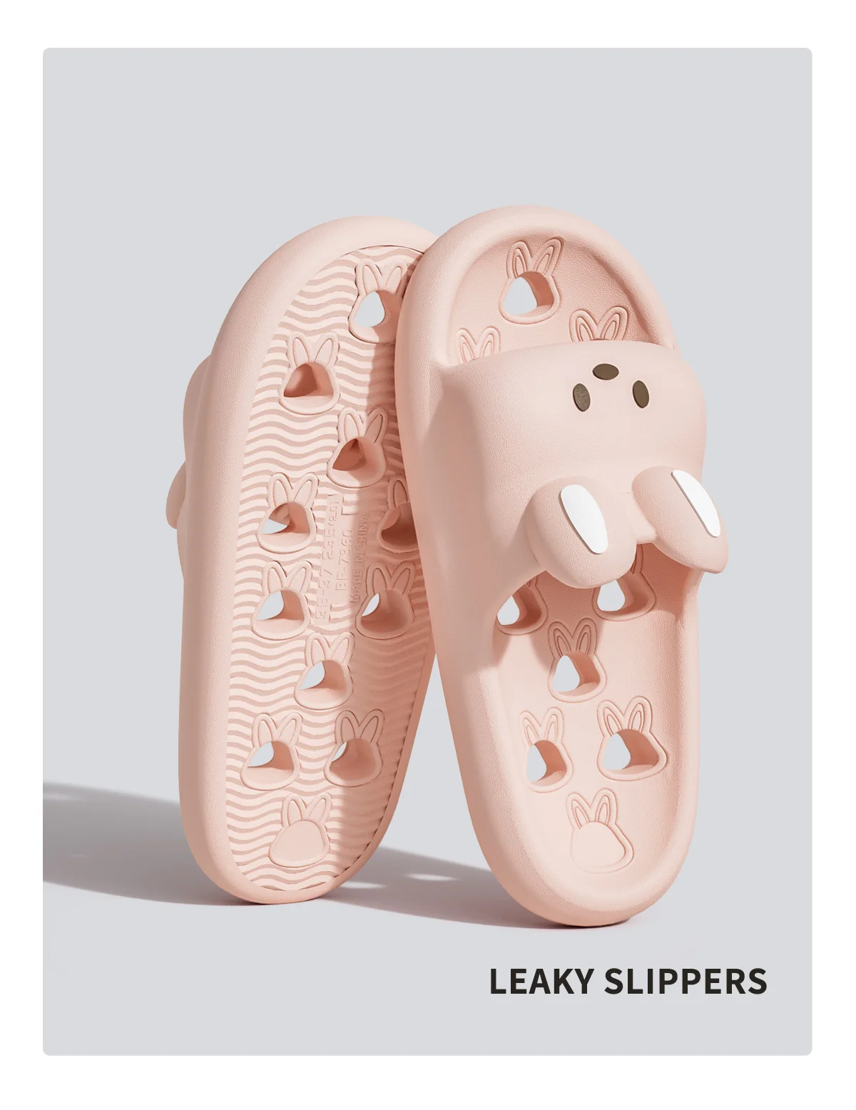 Cartoon Women Bathroom Slippers Cute Non-Slip Leaky Sandals Fashion Thick Bottom Slides Home Men Quick Drying Flip Flops