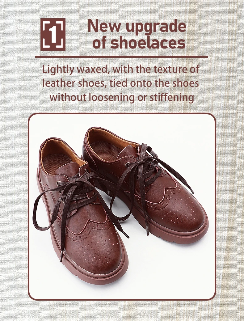 Flat Waxed Cotton Shoelaces Leather Waterproof Casual Shoe Laces Unisex Boots Shoelace Length 60/80/100/120/140/160/180CM Laces
