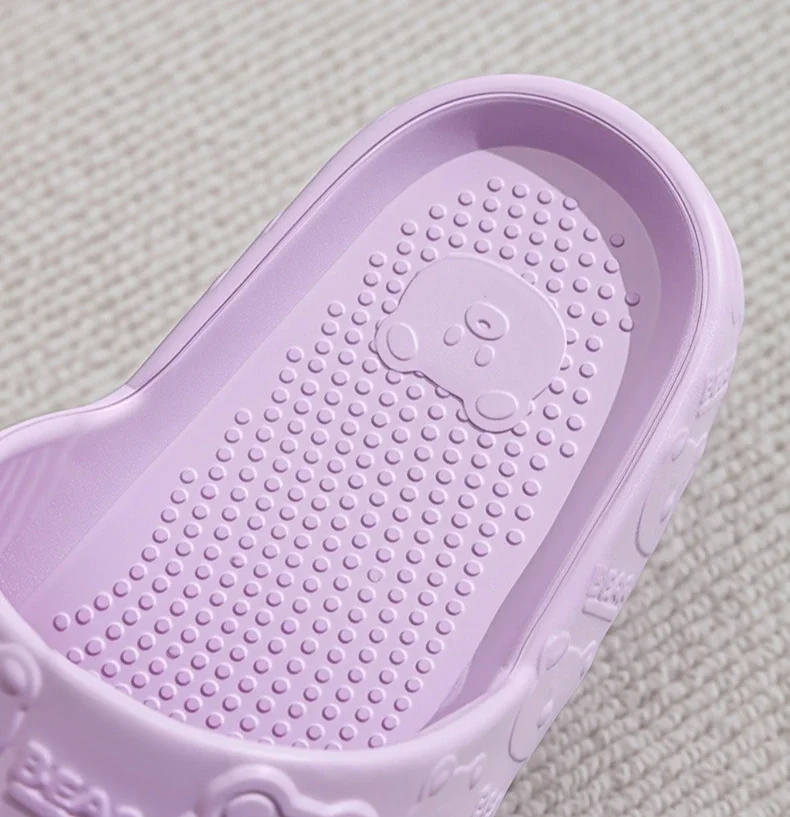 Couple Printting Cute Bear Women Slippers Summer Indoor Soft Cartoon Sandals Bathroom Anti-slip Outdoor Comfy Men Leisure Shoes