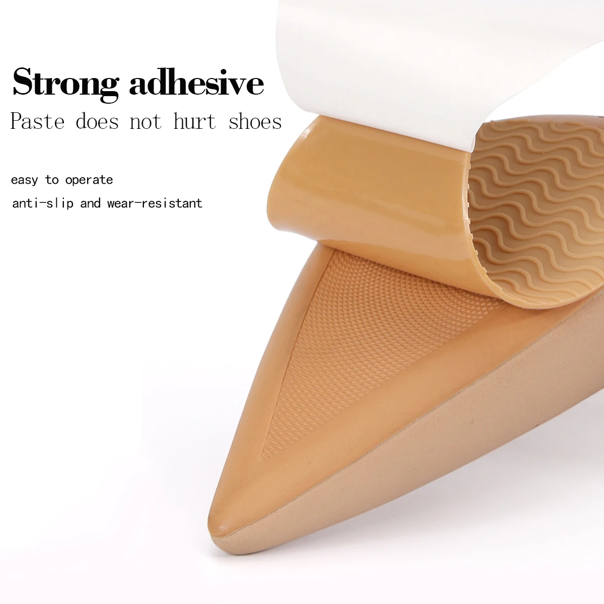 1/2PCS Anti-Slip Shoe Sole Stickers, Trimmable Self-Adhesive Rubber Anti-Wear Sole Protector for Sneakers & High Heels