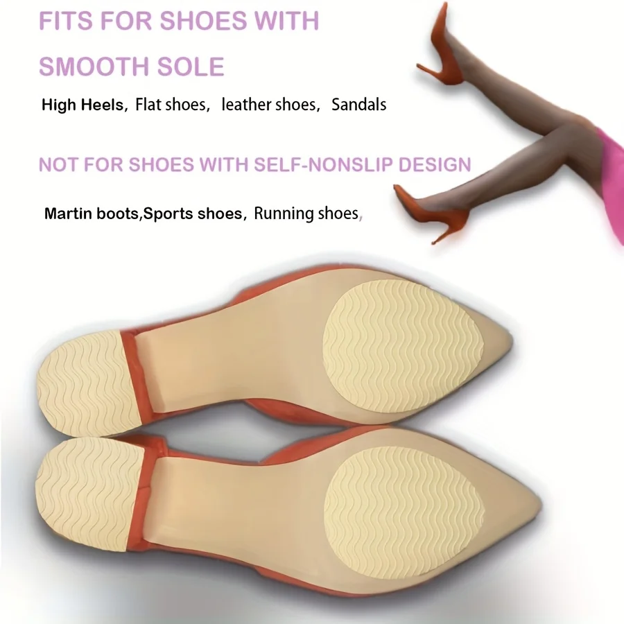 4 Pieces of Anti Slip Rubber Shoe Sole Pads - Can Enhance Stability, Noise Reduction, and Protect Shoe Insoles