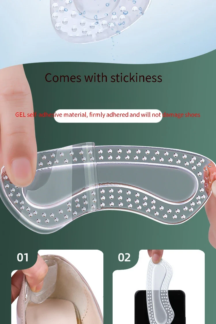 1Pair GEL Heel Protectors Women Silicone Cushion Foot Care Products Non Slip Shoe Pads for High Heels Adjustable Size Insoles