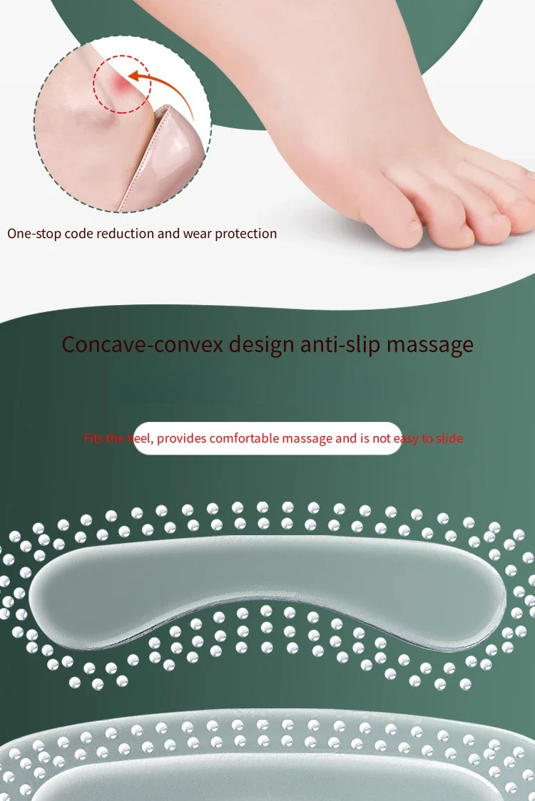 1Pair GEL Heel Protectors Women Silicone Cushion Foot Care Products Non Slip Shoe Pads for High Heels Adjustable Size Insoles