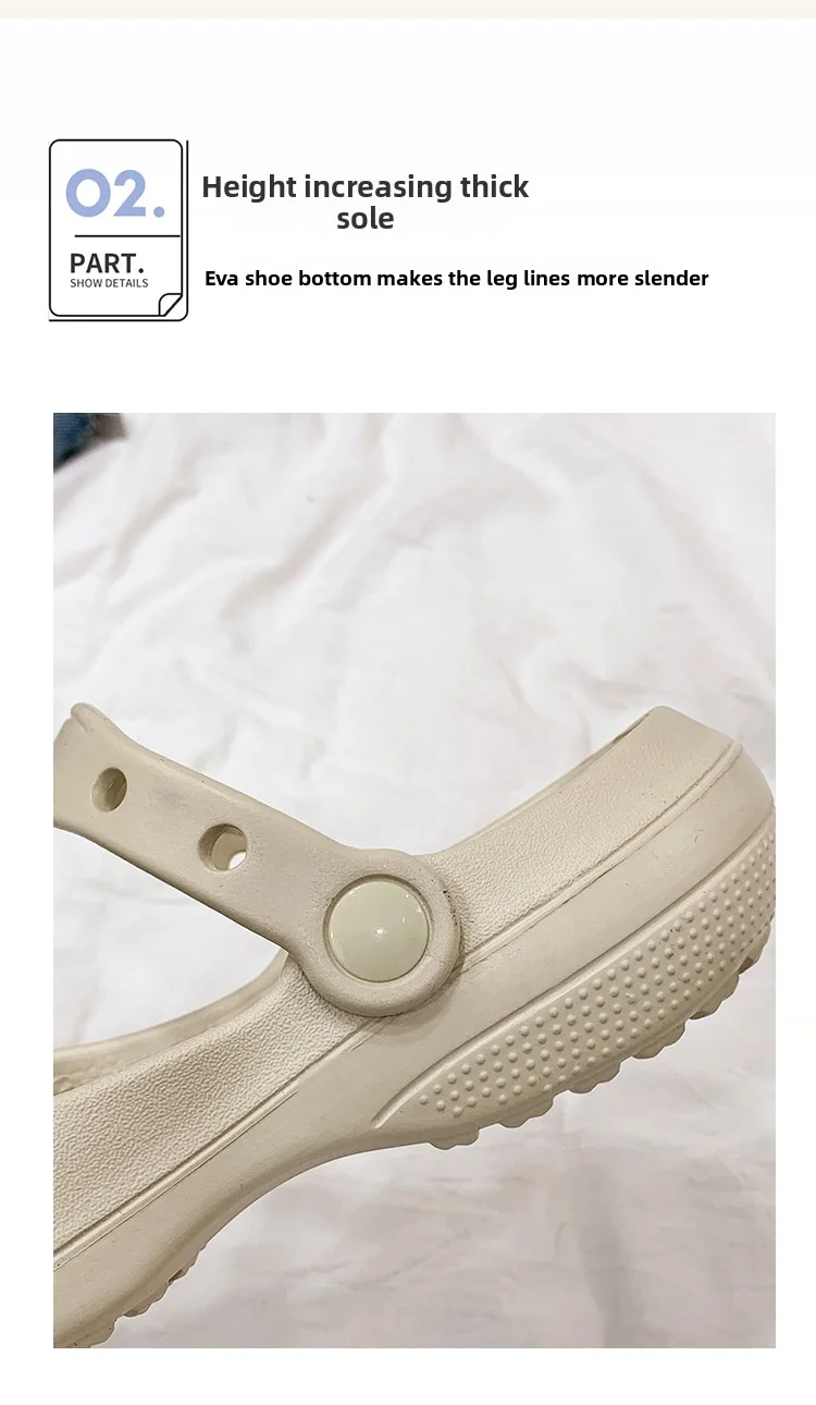 A Pair of Women's Wear-Resistant Summer Non-Slip Clogs, New Sports Beach Shoes for Outdoor Wear, Thick-Soled, Comfortable and Simple Women's Shoes