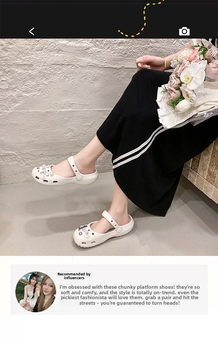 A Pair of Women's Wear-Resistant Summer Non-Slip Clogs, New Sports Beach Shoes for Outdoor Wear, Thick-Soled, Comfortable and Simple Women's Shoes