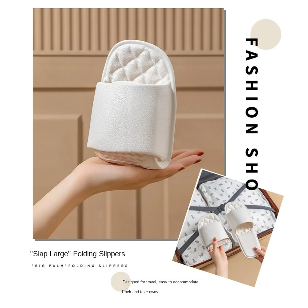 Simple Foldable Slippers Eva Lightweight Travel Slippers Hotel Room Slides Men Women