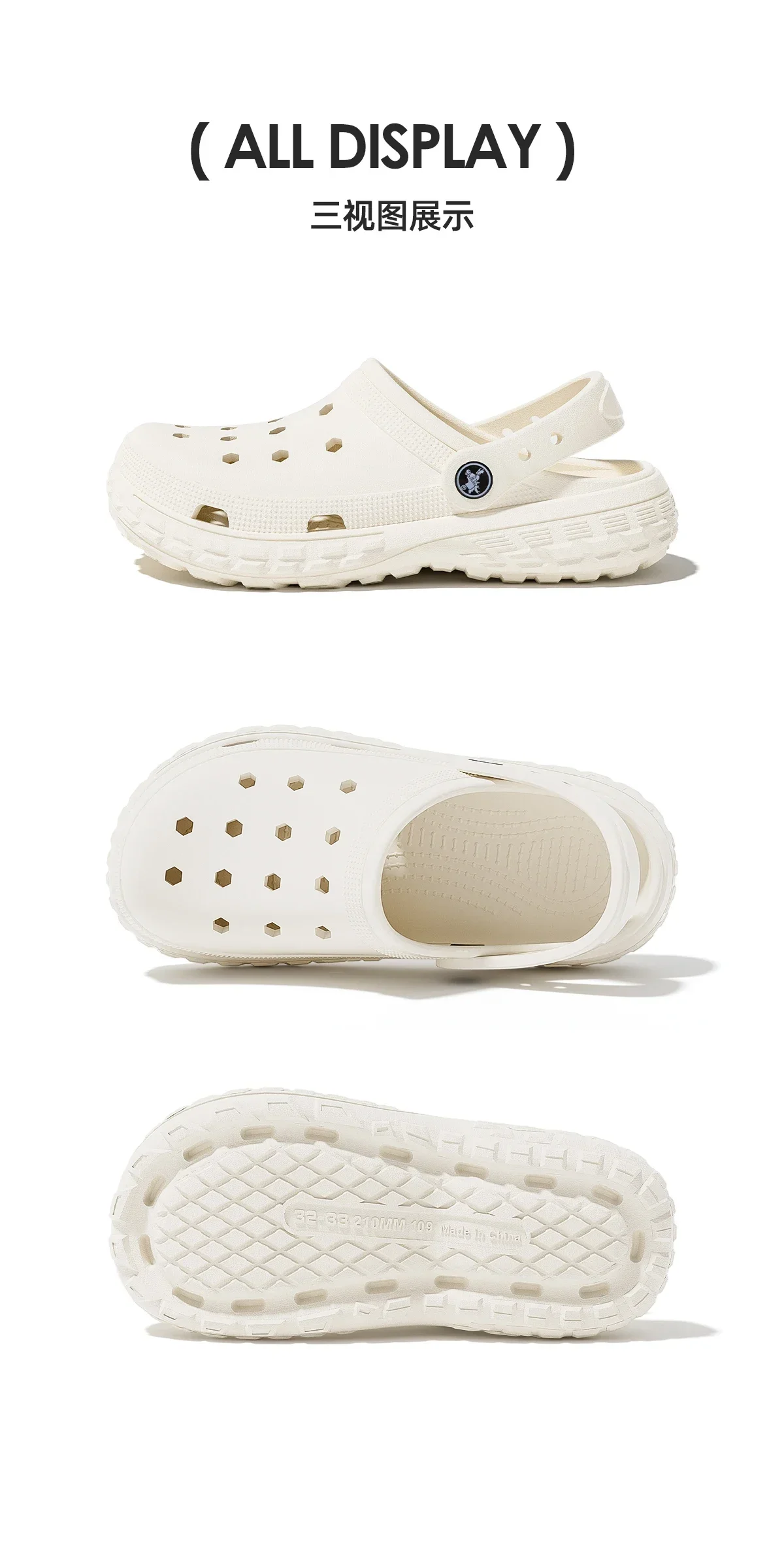 Cushioned Thick‑Sole Clogs|Unisex EVA Breathable Hole Shoes, Non‑Slip Slip‑On Sandals for Home Beach Camping