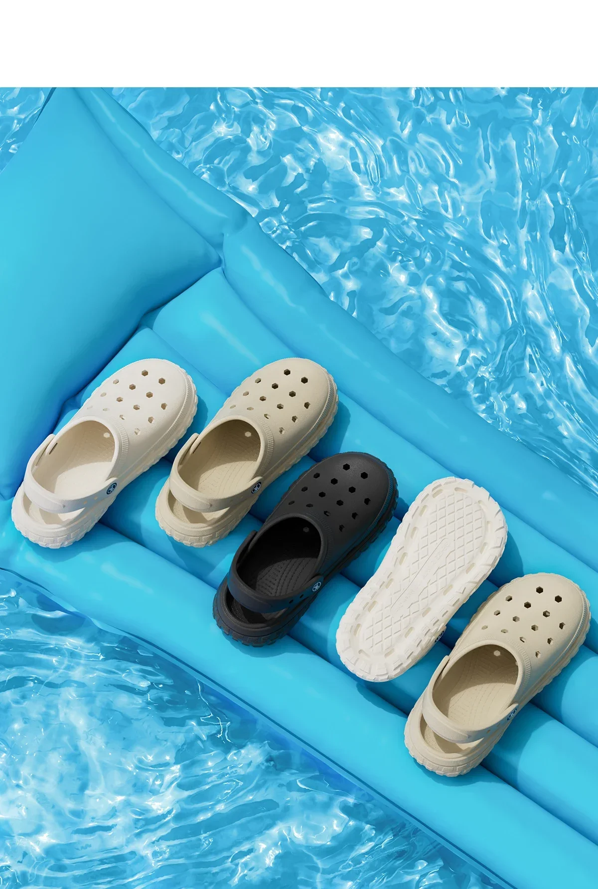 Cushioned Thick‑Sole Clogs|Unisex EVA Breathable Hole Shoes, Non‑Slip Slip‑On Sandals for Home Beach Camping