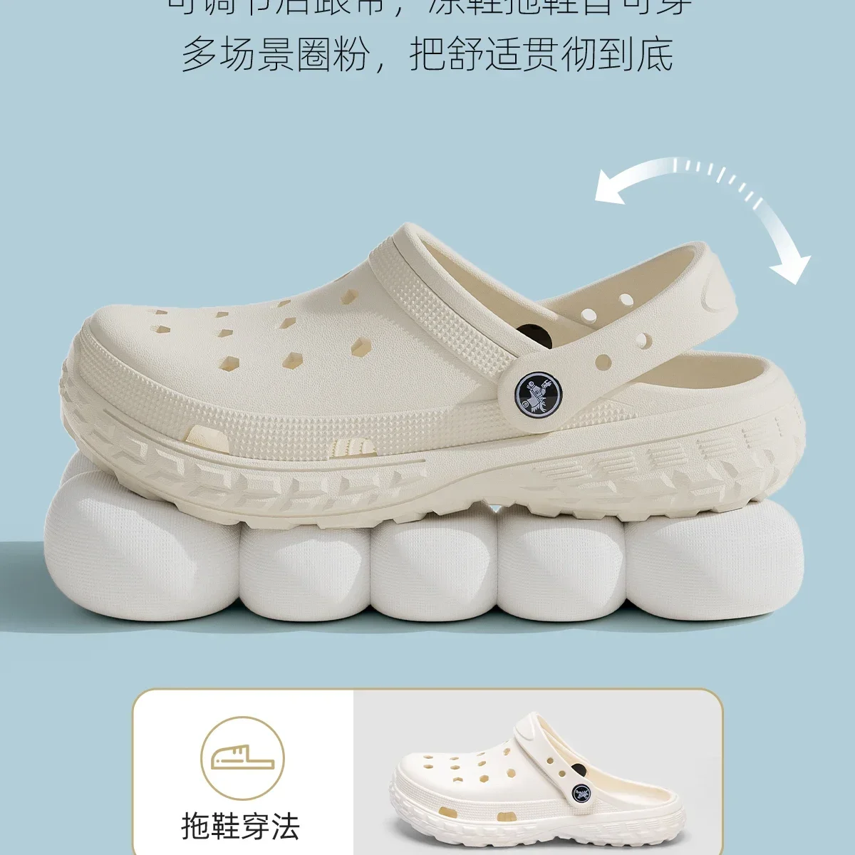 Cushioned Thick‑Sole Clogs|Unisex EVA Breathable Hole Shoes, Non‑Slip Slip‑On Sandals for Home Beach Camping