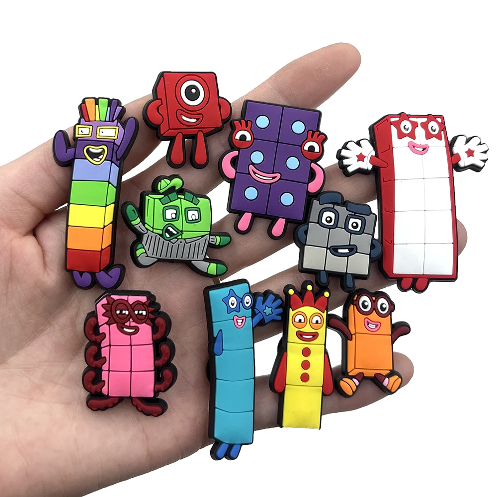 10/50pcs Block Creative Building Blocks Shoe Charms Shoes Accessories Decoration Buckle for Bubble Slides Clog Sandals Crocs