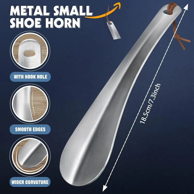 Stainless Steel Shoe Horn | 1PC Metal Shoe Helper for Elderly Men Women | Easy Slip-On Durable Shoe Assistant