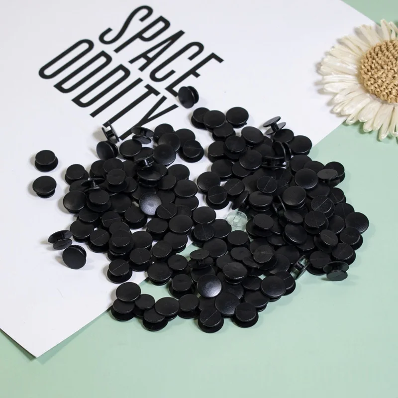 100/200/500PCS Clear & Black Clogs Button Replacement Plastic Shoe Charms Backs Clog Buttons for Sandals DIY Shoe Accessories