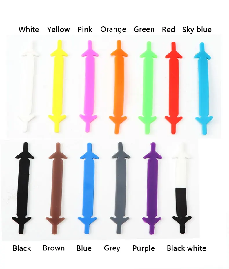 12pcs/lot Silicone Shoelaces No Tie Elastic Shoe Laces Special Shoestrings for Kid/Adult Lacing Rubber Sneakers Shoe Lace