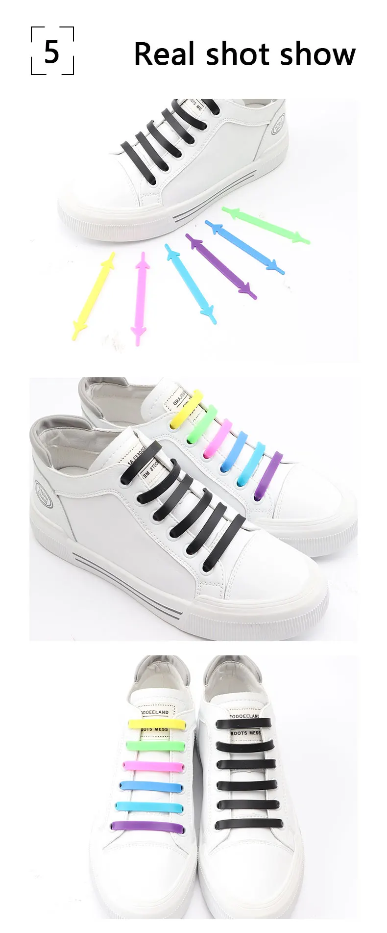12pcs/lot Silicone Shoelaces No Tie Elastic Shoe Laces Special Shoestrings for Kid/Adult Lacing Rubber Sneakers Shoe Lace