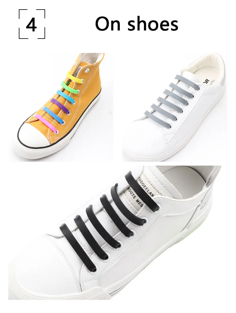 12pcs/lot Silicone Shoelaces No Tie Elastic Shoe Laces Special Shoestrings for Kid/Adult Lacing Rubber Sneakers Shoe Lace
