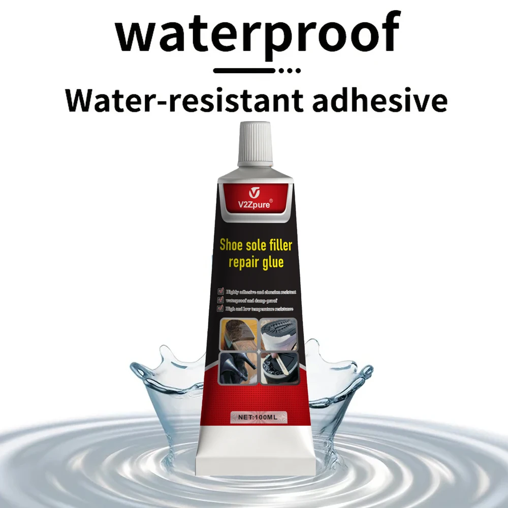 Waterproof Shoe Sole Repair Glue Super Strong - Durable Sealant for Crack Filling, Black Repair Paste for Rubber Materials