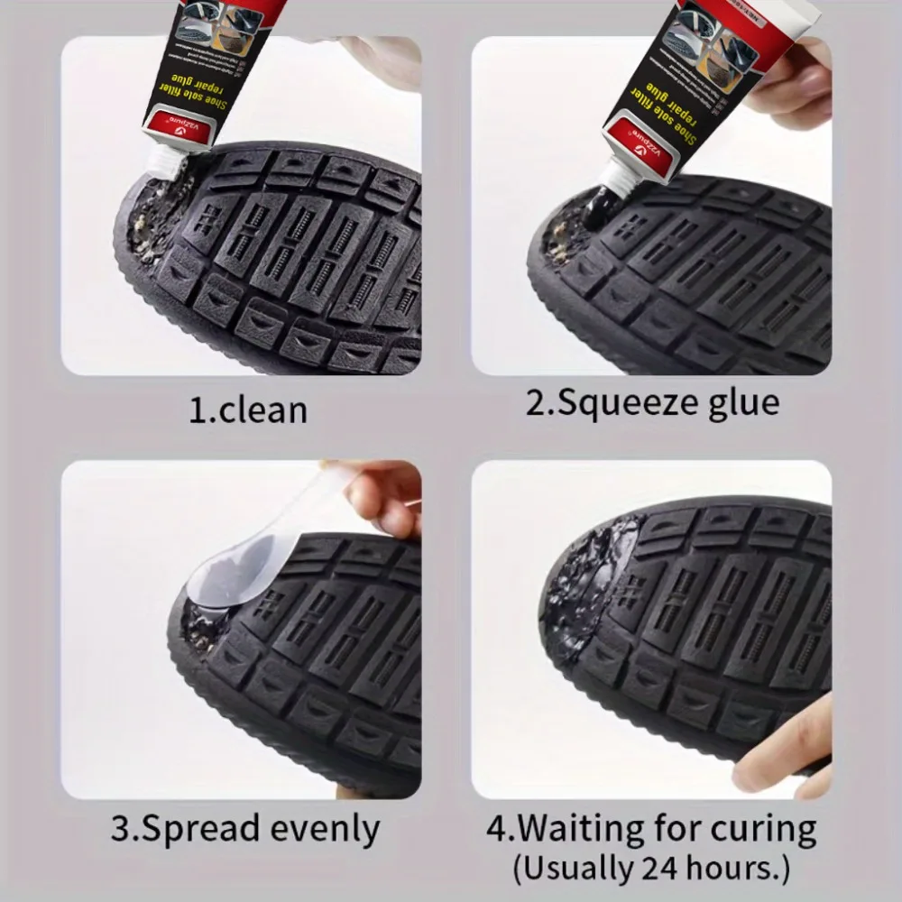 Waterproof Shoe Sole Repair Glue Super Strong - Durable Sealant for Crack Filling, Black Repair Paste for Rubber Materials