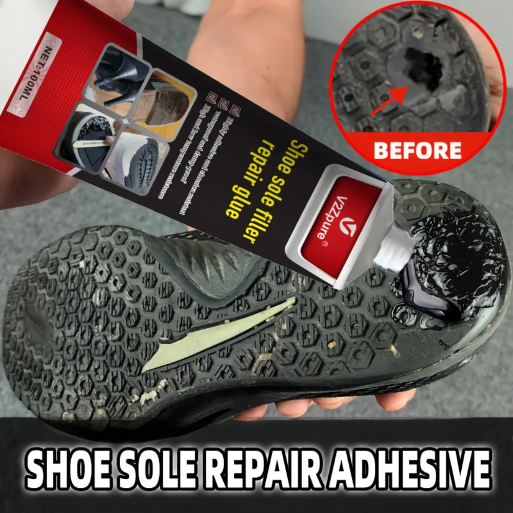 Waterproof Shoe Sole Repair Glue Super Strong - Durable Sealant for Crack Filling, Black Repair Paste for Rubber Materials