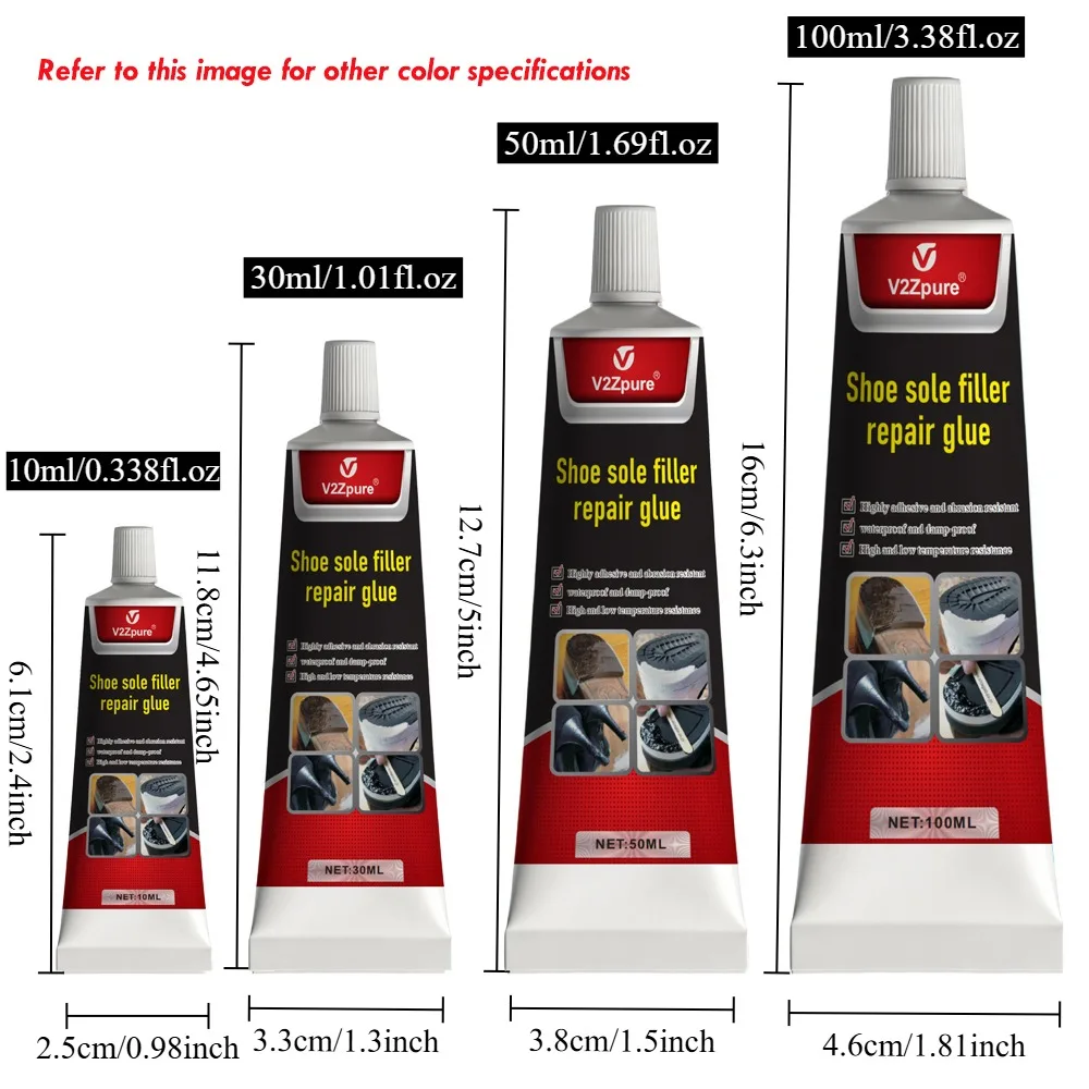 Waterproof Shoe Sole Repair Glue Super Strong - Durable Sealant for Crack Filling, Black Repair Paste for Rubber Materials