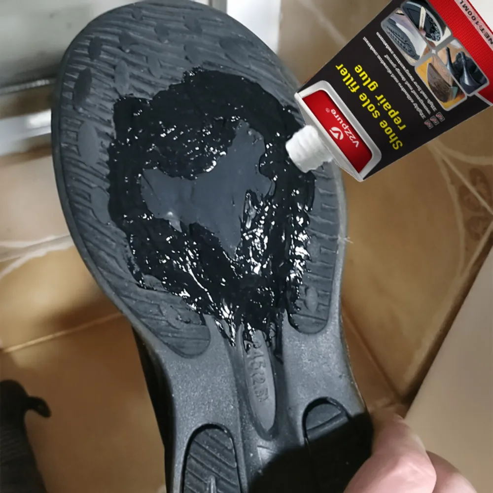 Waterproof Shoe Sole Repair Glue Super Strong - Durable Sealant for Crack Filling, Black Repair Paste for Rubber Materials