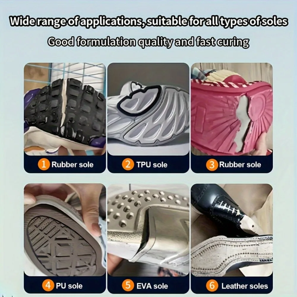 Waterproof Shoe Sole Repair Glue Super Strong - Durable Sealant for Crack Filling, Black Repair Paste for Rubber Materials