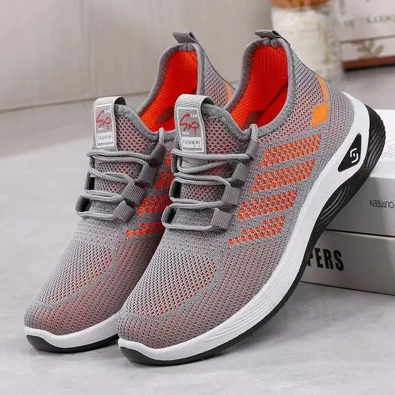 Women's mesh low cut running student shoes fashion shoes new knitted sports shoes spring and autumn soft soled casual shoes