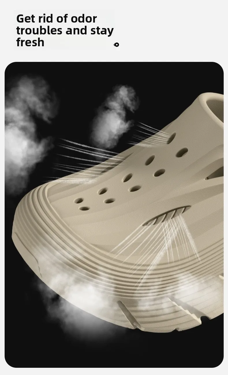 Non-slip hole shoes men's summer 2026 new deodorant stepping on shit feeling outdoor sports eva wear cool slippers men