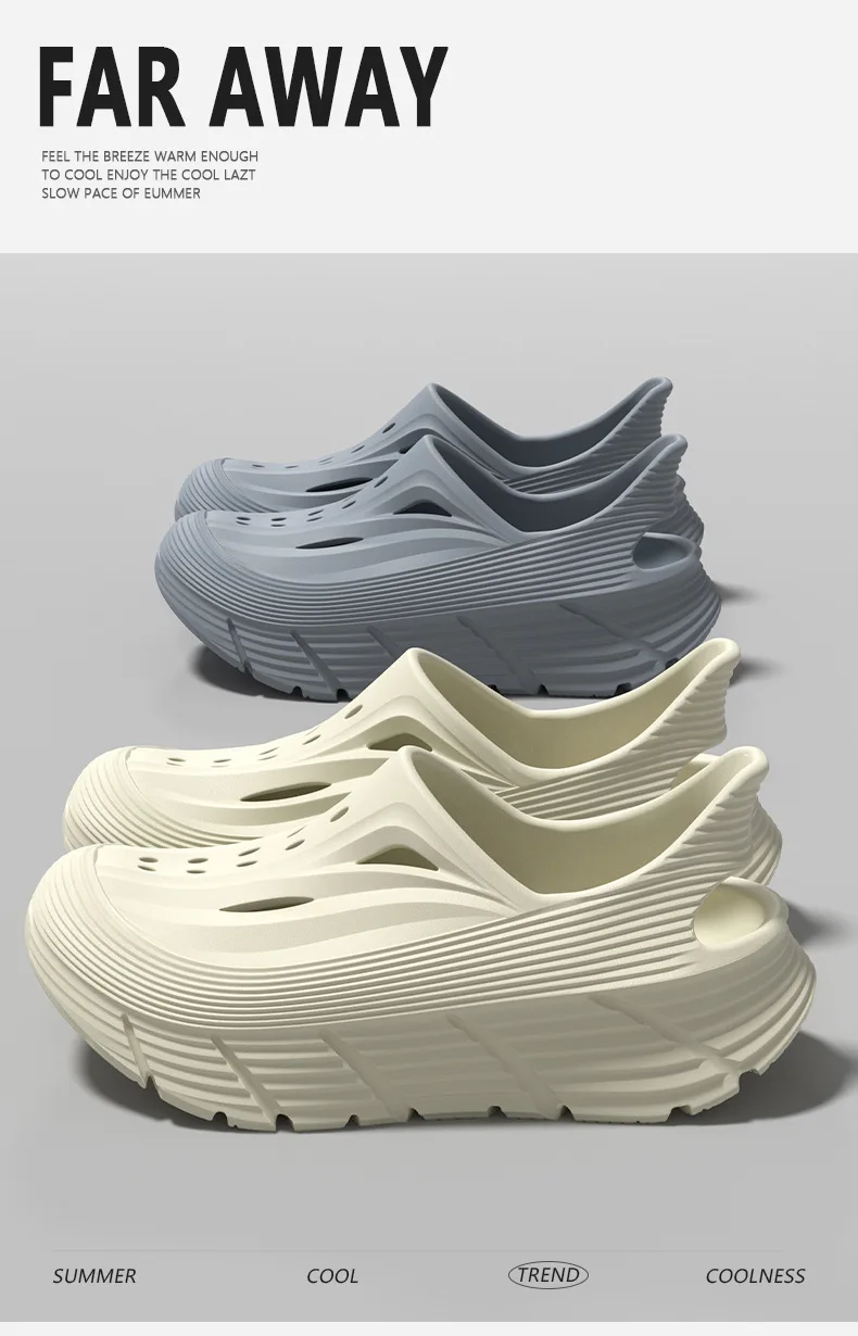 Non-slip hole shoes men's summer 2026 new deodorant stepping on shit feeling outdoor sports eva wear cool slippers men