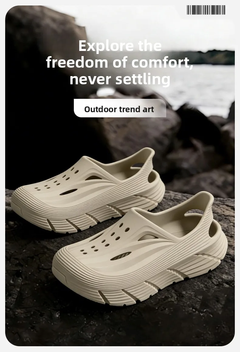 Non-slip hole shoes men's summer 2026 new deodorant stepping on shit feeling outdoor sports eva wear cool slippers men