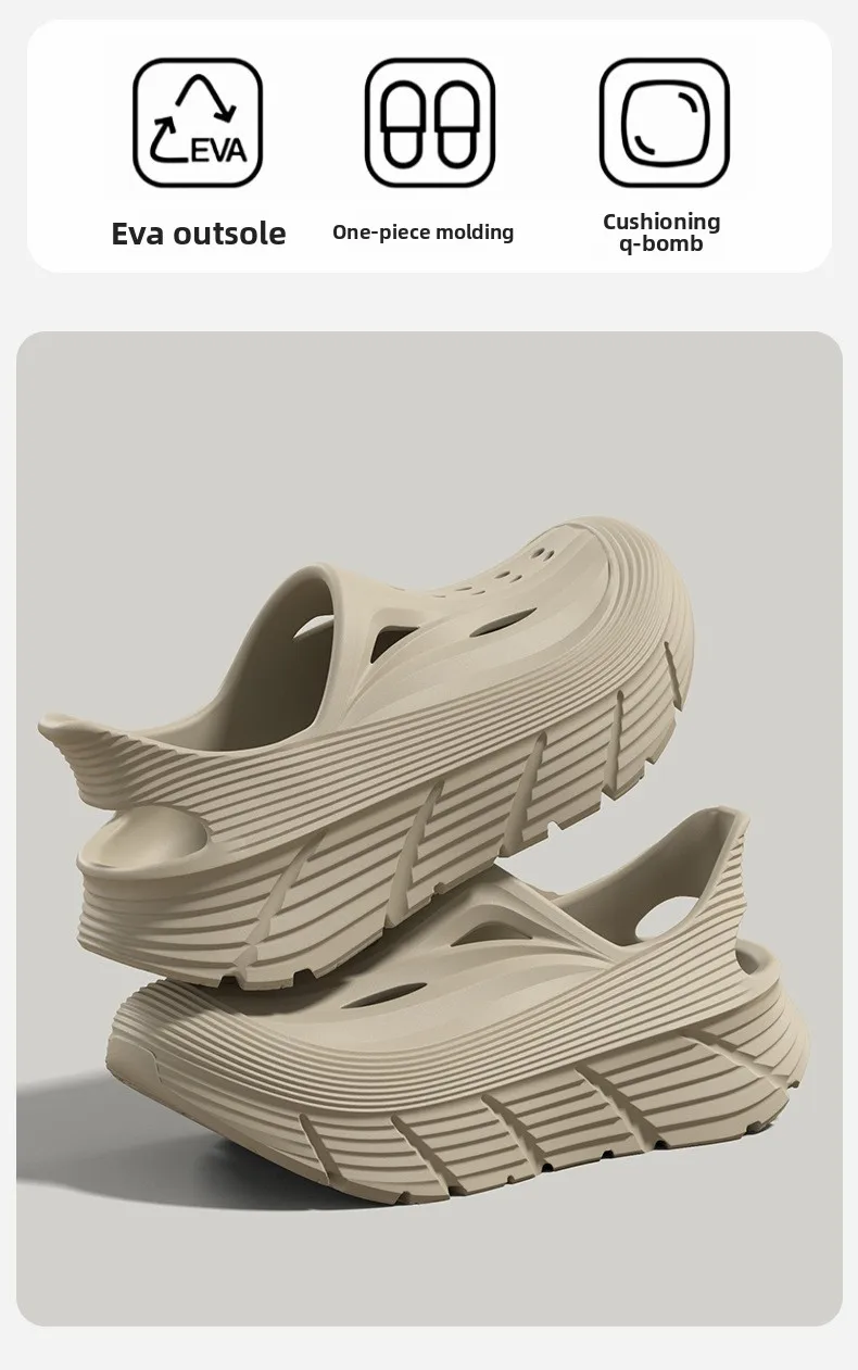 Non-slip hole shoes men's summer 2026 new deodorant stepping on shit feeling outdoor sports eva wear cool slippers men