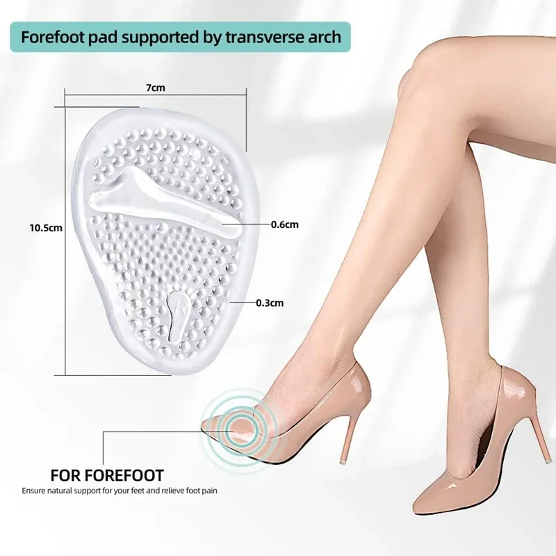 Metatarsal Pads Women Forefoot Pads Stop Feet From Sliding Forward High Heel Comfort Cushion Inserts Non-Slip Resuse Washable