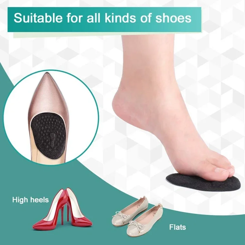 Metatarsal Pads Women Forefoot Pads Stop Feet From Sliding Forward High Heel Comfort Cushion Inserts Non-Slip Resuse Washable
