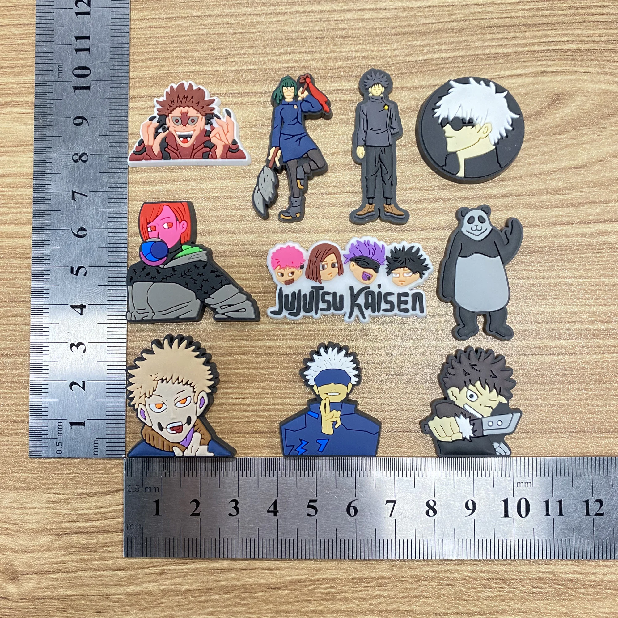 10pcs Jujutsu Kaisen Cartoon Anime Shoe Charms Cool Boy Design for Clogs Sandals Decorative Accessories Perfect Friend Gift
